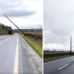 Poste inclinado en ruta Huépil-Yungay y que tenía peligro de precipitarse fue reparado por Frontel