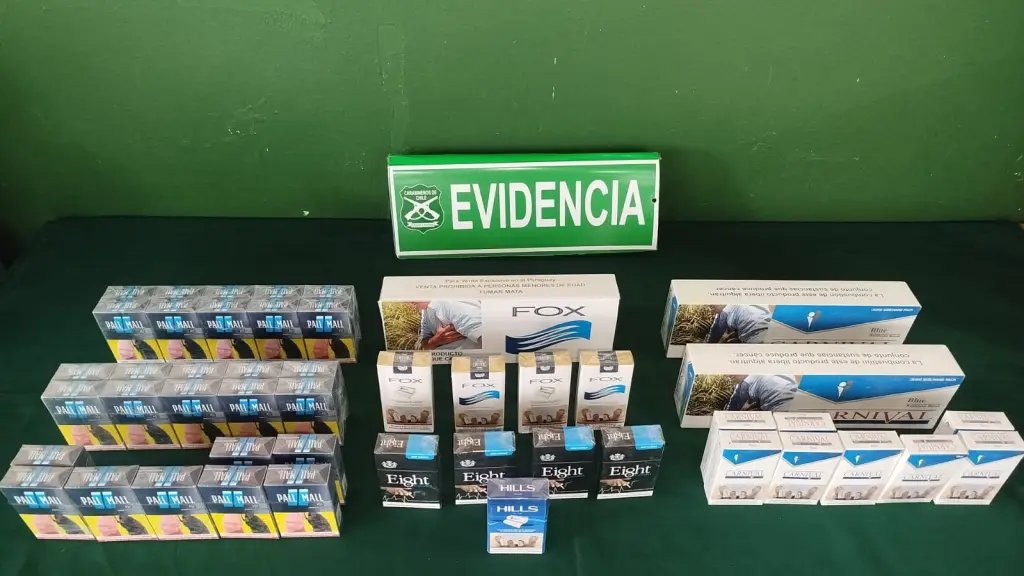 Cigarros de contrabando decomisados, Carabineros