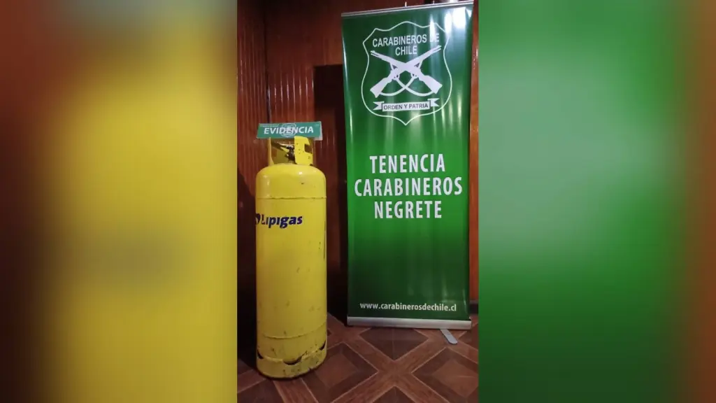 Cilindro de gas robado en Negrete, Carabineros