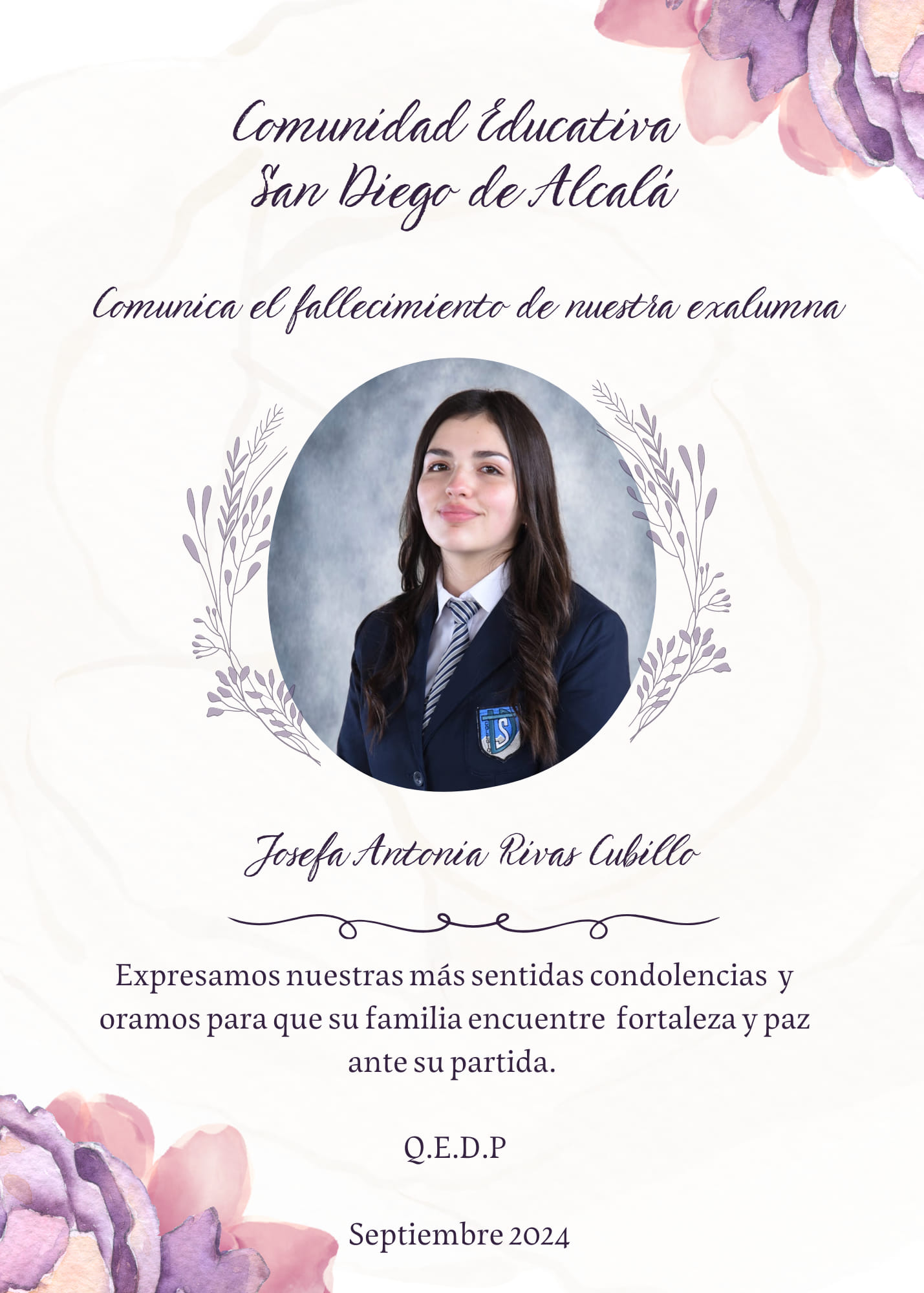 Josefa Rivas Cubillos / Colegio San Diego de Alcalá