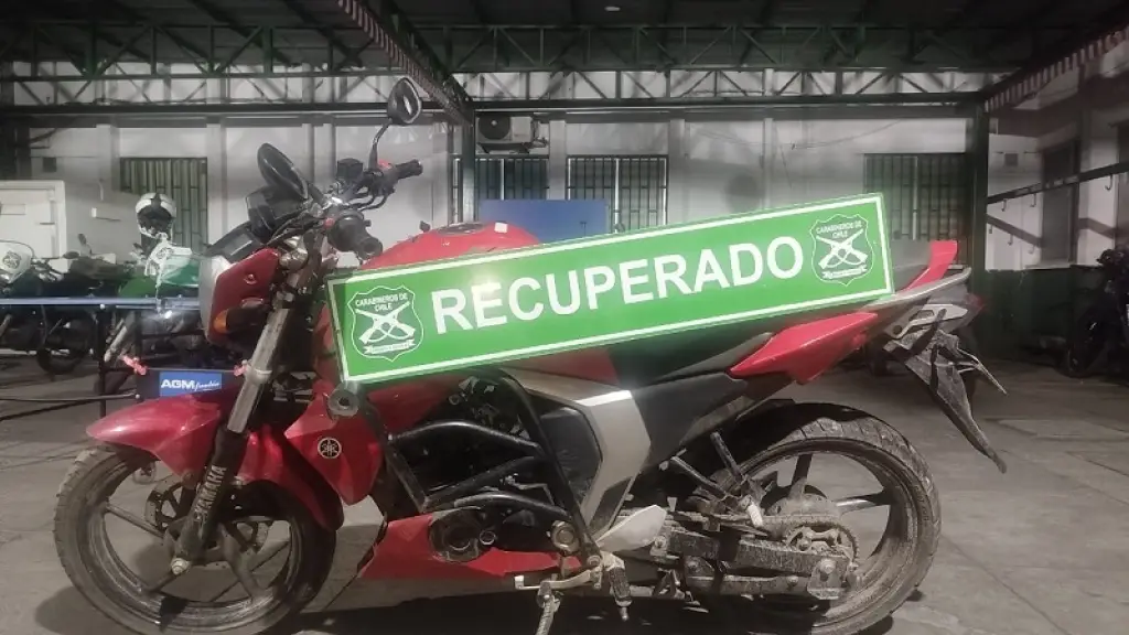 Moto robada recuperada, Carabineros