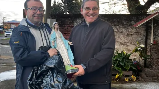 Comprada en el comercio ambulante: recuperan figura de Virgen que había sido robada en Capilla San José Obrero