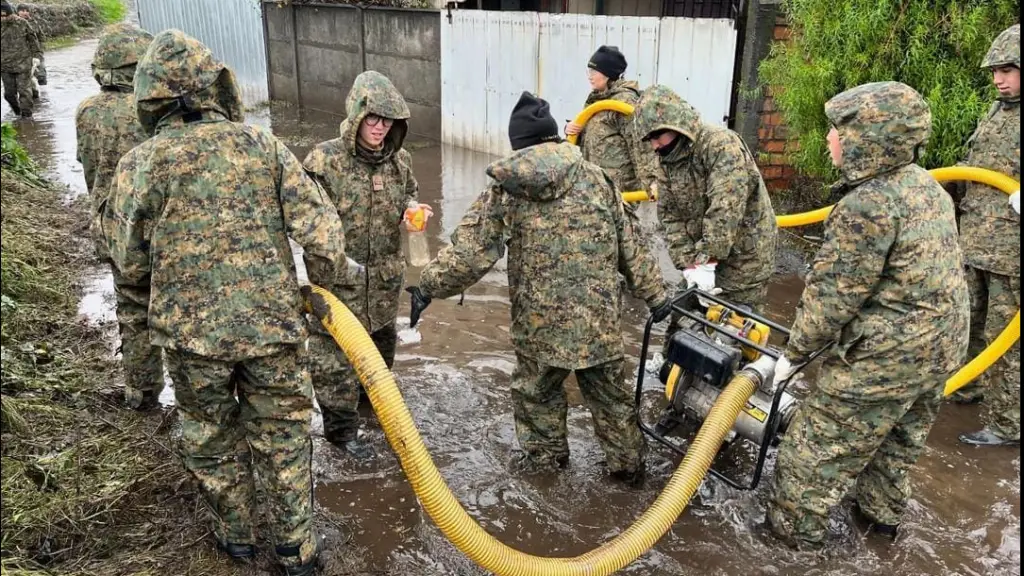 Despliegue militar ante emergencias, cedida Destacamento 17 de Montaña Los Ángeles