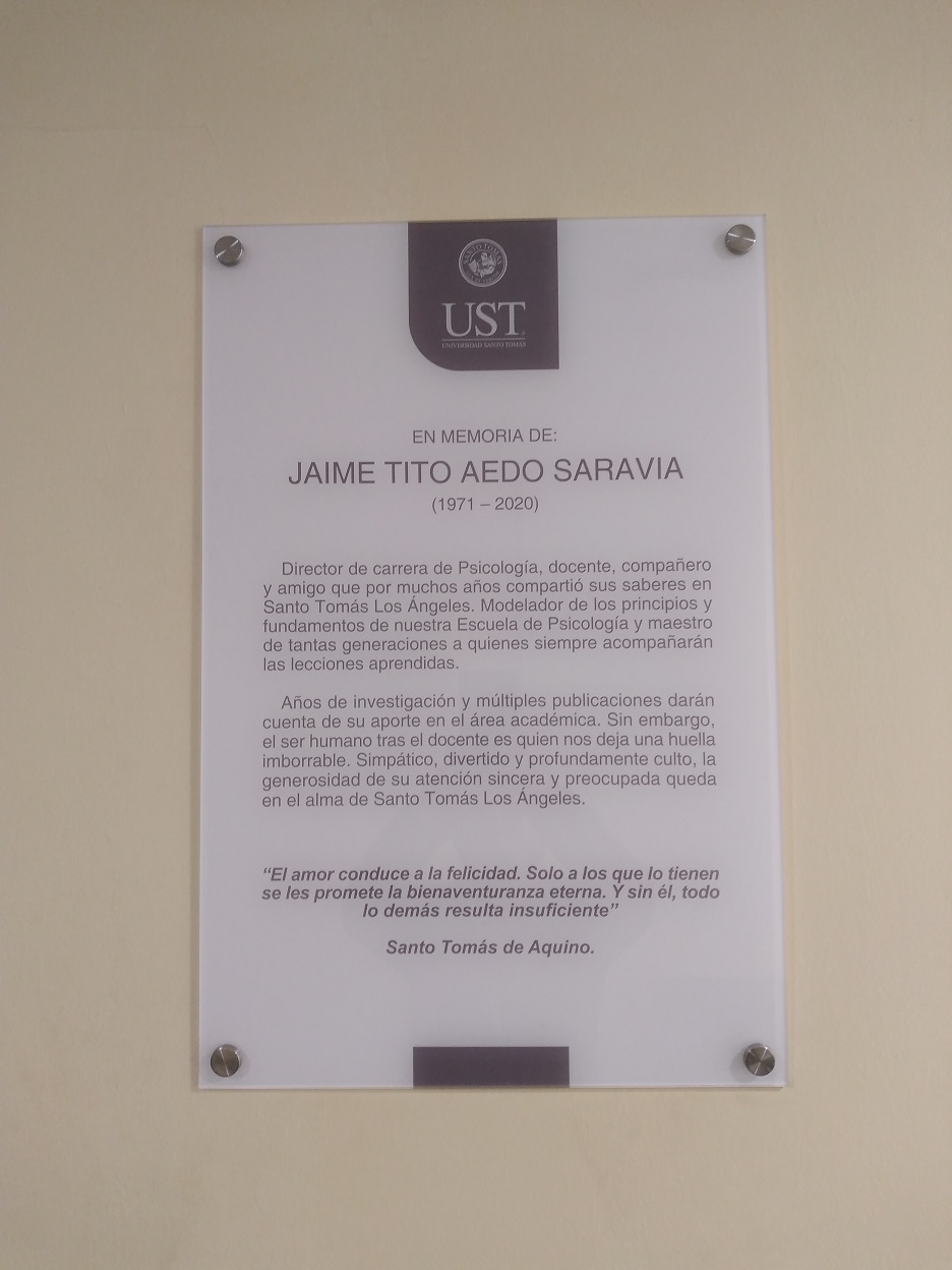 Placa en honor a Tito Aedo / Propia