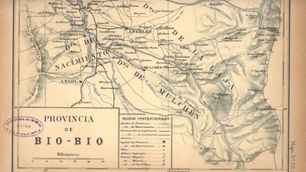 Mapa de la provincia de Biobío, fines del siglo XIX., Memoria Chilena