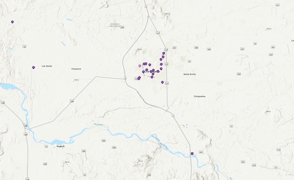 Mapa espacios públicos Los Ángeles / Captura Servel