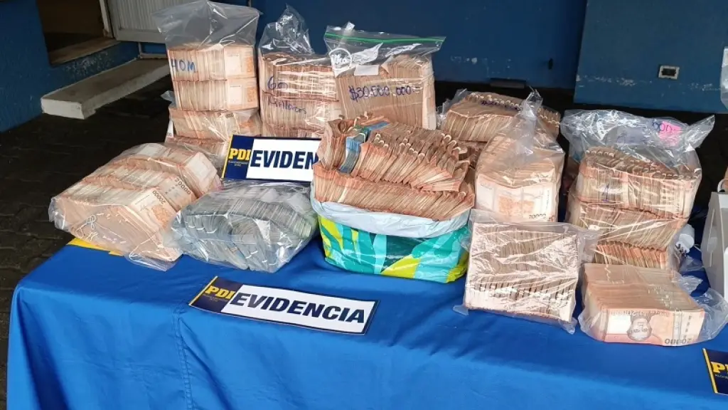 Dinero decomisado a banda criminal, PDI