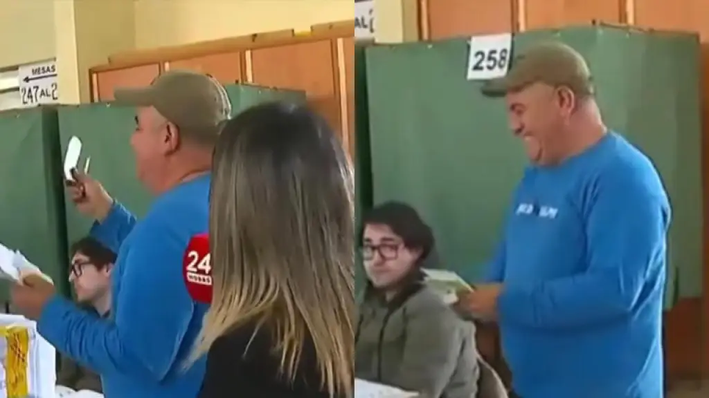 hombre se demoró una hora en votar, 24hrs.