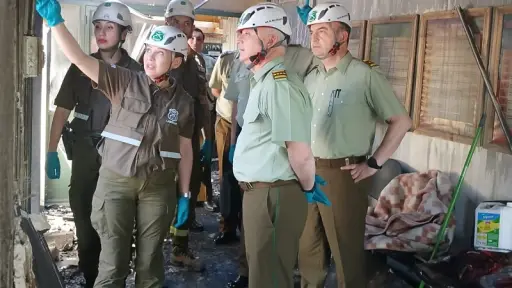 Tras incendio de cuartel: General director de carabineros visitó subcomisaria incendiada en Cabrero