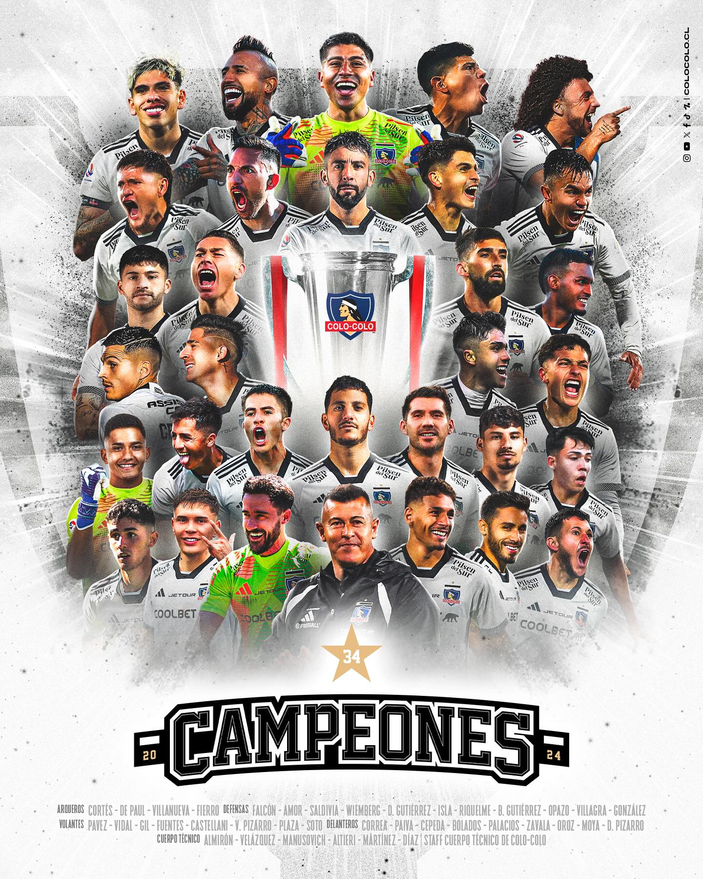 Colo Colo finalmente se alza como el Campeón del fútbol chileno  / Colo Colo oficial