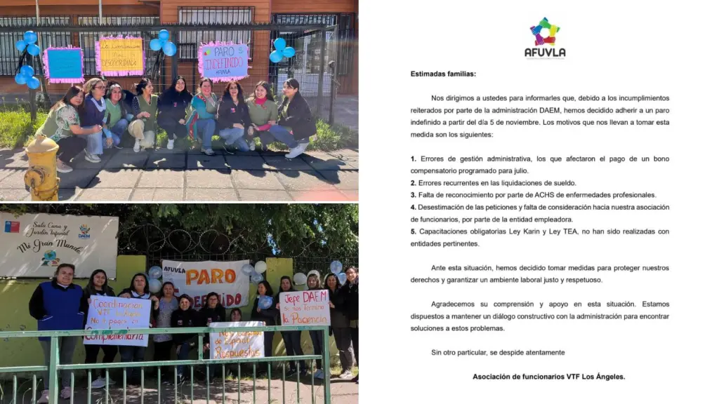 Paro funcionarios VTF: Como trabajadores también necesitamos respeto y valoración, Cedida