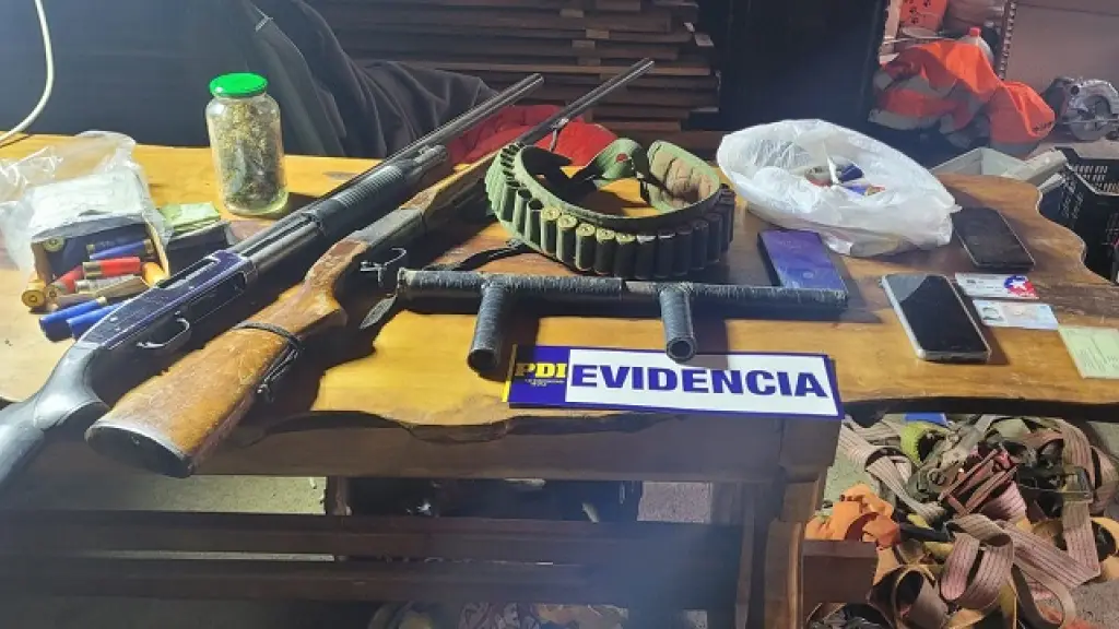 Incautación de armas en operativo policial, PDI