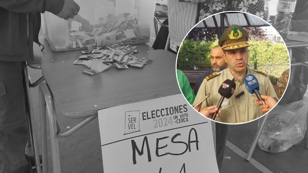 El jefe de Zona Biobío de Carabineros, general Renzo Miccono, entrega un balance positivo tras el proceso electoral pese a incidente en Nacimiento. , La Tribuna