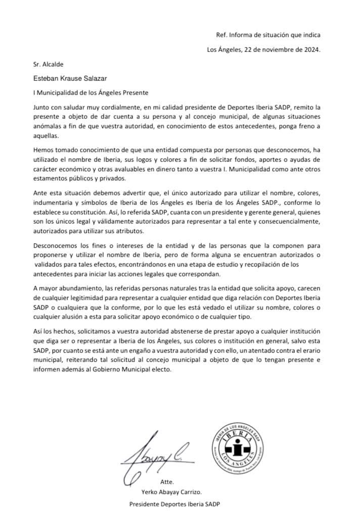 Esta es la carta enviada al municipio local / La Tribuna