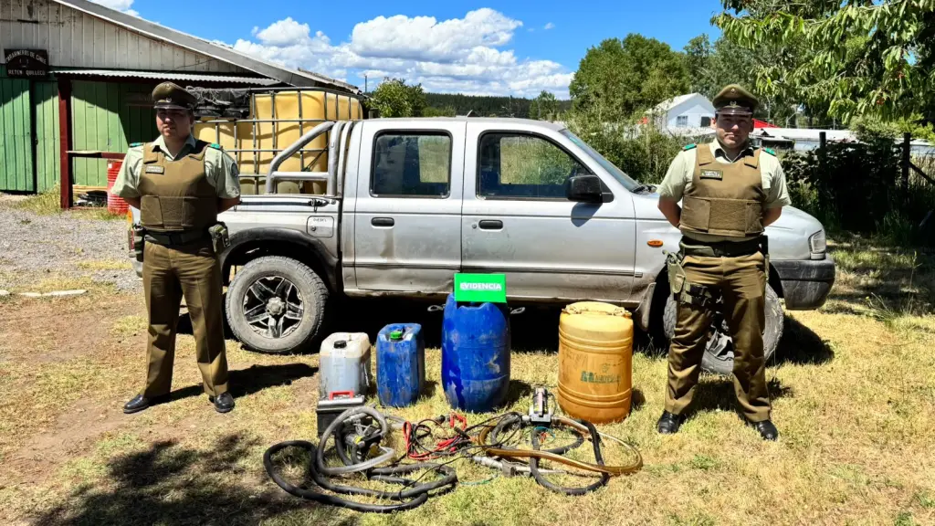 Detienen a tres hombres por robo de combustible para Faena Forestal en Los Ángeles, Cedida