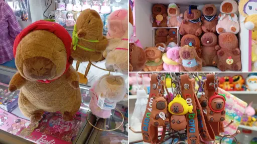 Peluches de capibara arrasan en las vitrinas de Los Ángeles y agotan el stock navideño