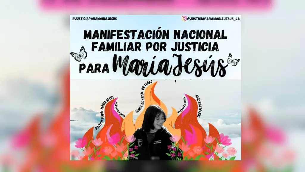 Este 19 de diciembre se realizará marcha por justicia para María Jesús