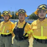 Las hermanas brigadistas Yanet, Gabriela y Viviana Calpán, de CMPC, CMPC