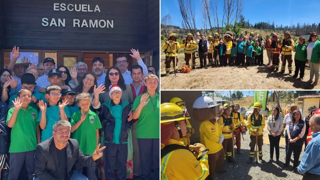 Refuerzan llamado a la prevención de incendios forestales en Escuela San Ramón, reconstruida tras siniestro del 2023, Cedida