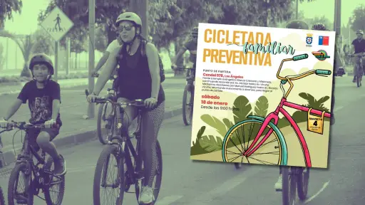 Cicletada Familiar Preventiva de Senda se realizará este sábado en Los Ángeles