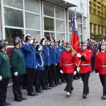 Un aspecto de la ceremonia de cambio de mando de la institución bomberil., Cuerpo de Bomberos de Los Ángeles