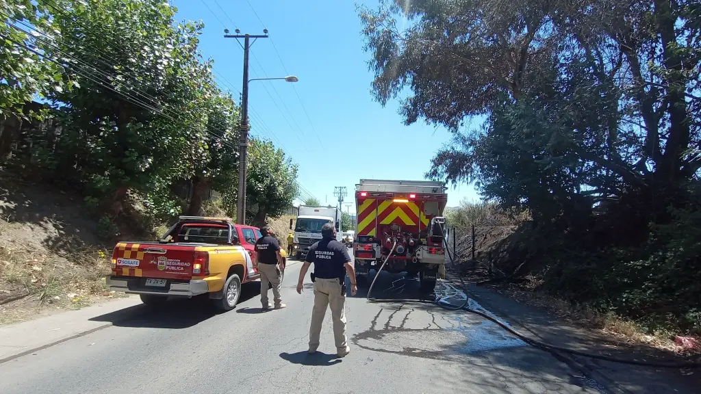 Incendio en cabina de camión de Nacimiento 