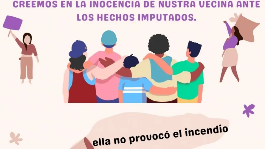 Vecinos apoyan a mujer detenida por incendio Los Sauces