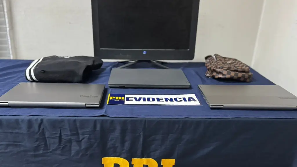 Los computadores recuperados fueron avaluados en dos millones de pesos., PDI Araucanía
