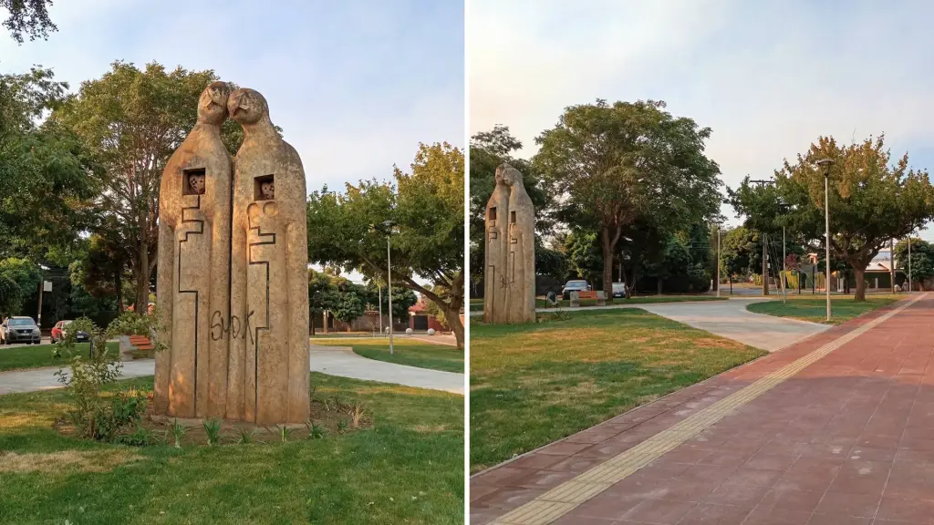 Paseo del día, estatua de los enamorados en Los Ángeles