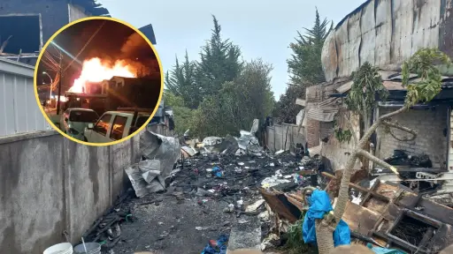 Profesor jubilado muere por incendio en Villa Alemania en Tomé: cuatro casas afectadas