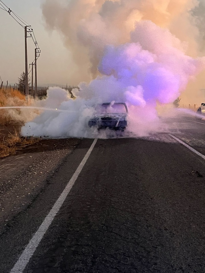Incendio de camioneta en Mulchén / Cedida