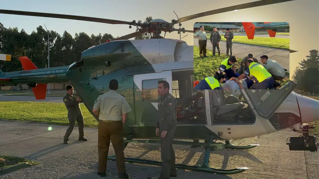 Rescate mujer accidente Alto Biobío