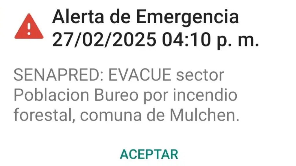 Alerta SAE, Municipalidad de Mulchén