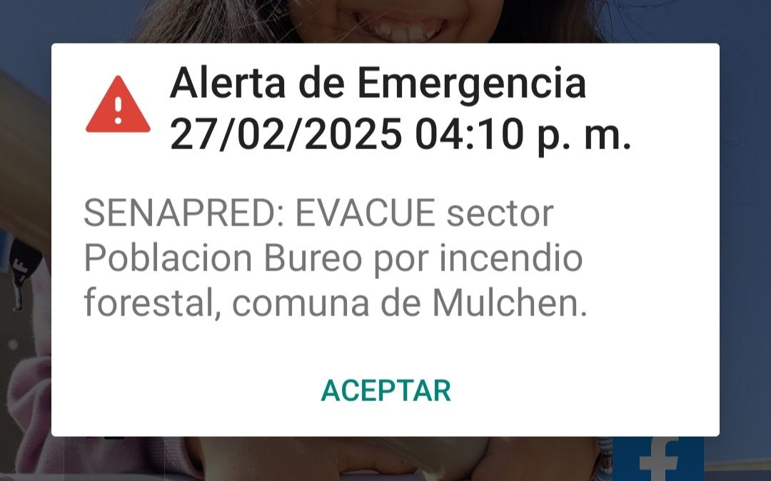 Evacuación Población Bureo. / Municipalidad de Mulchén