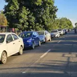 Filas de vehículos incendio Los Ángeles