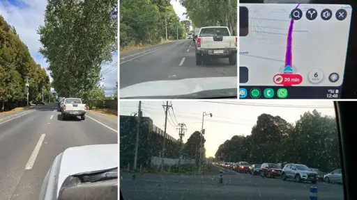 Conductores cansados de los extensos tacos en cruce Cerro Colorado con Avenida Las Industrias