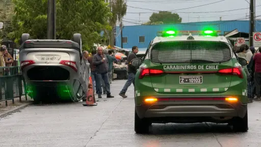 Un volcamiento se registró esta mañana en la avenida Costanera de Los Ángeles