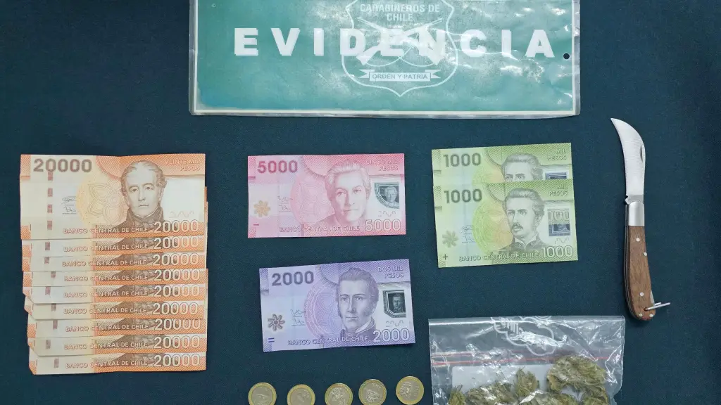 Evidencias tras control policial en el centro., Cedida