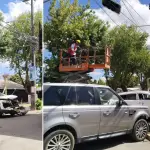 Accidente vehicular en pleno centro de Los Ángeles , La Tribuna