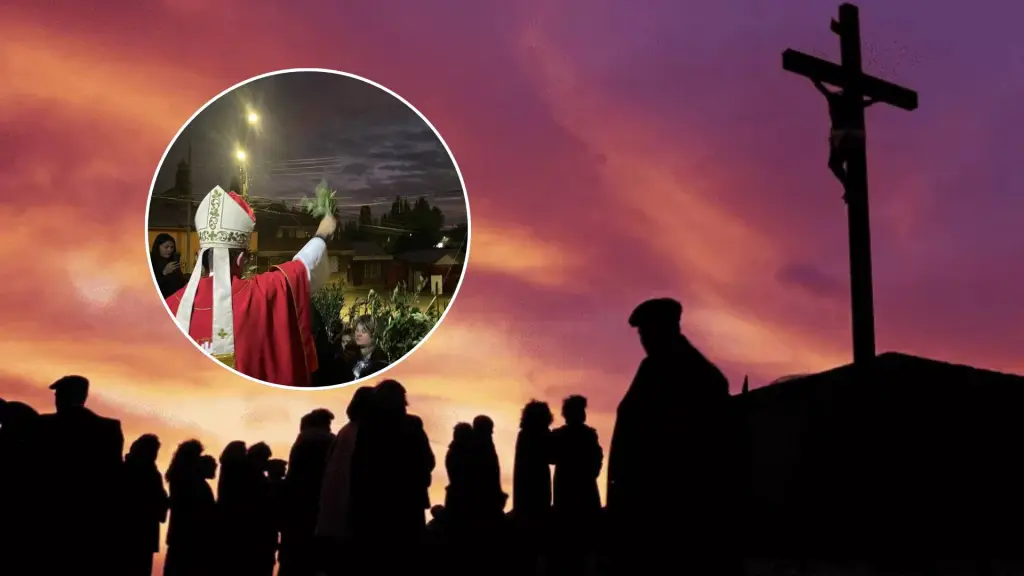 Mons. Cristián Castro Toovey en la última misa del Domingo de Ramos de la Parroquia Cristo Rey Laja., Diario La Tribuna