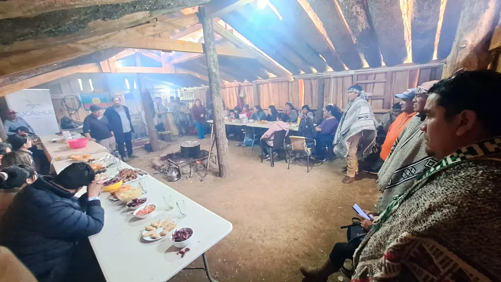 En la ruka-fogón se compartieron preparaciones típicas de las familias pehuenches.