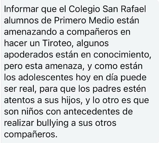 Amenaza de tiroteo / cedida