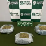 Más de tres kilos de marihuana fueron incautados por Carabineros., Cedida