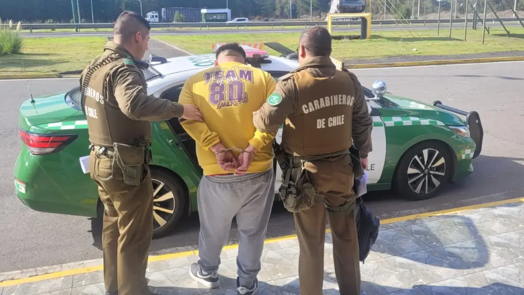 El hombre fue puesto a disposición del Ministerio Público para su posterior control de detención en el Juzgado de Letras y Garantía de Cabrero., Cedida