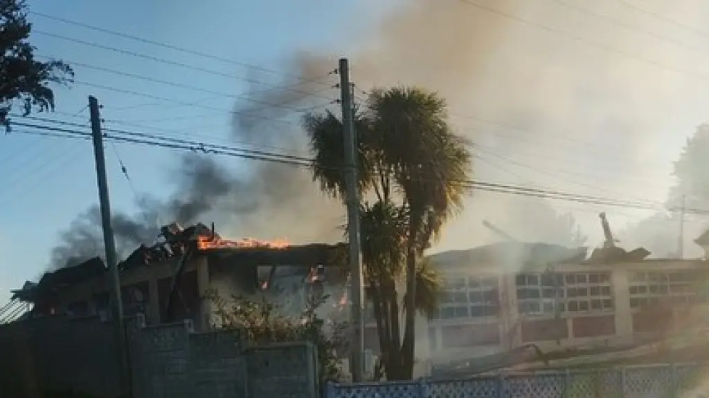 Los niños fueron evacuados oportunamente. / Municipalidad de Santa Bárbara.