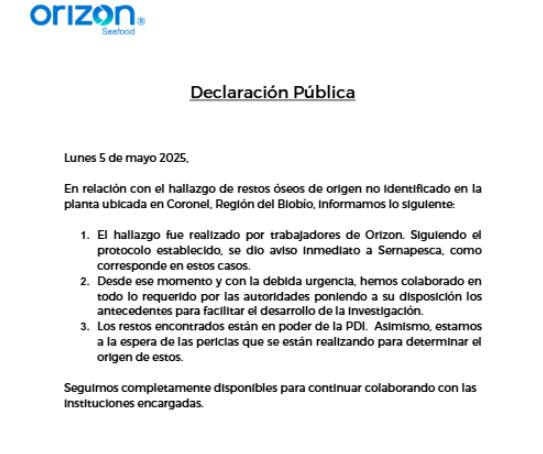 Comunicado  / Orizon