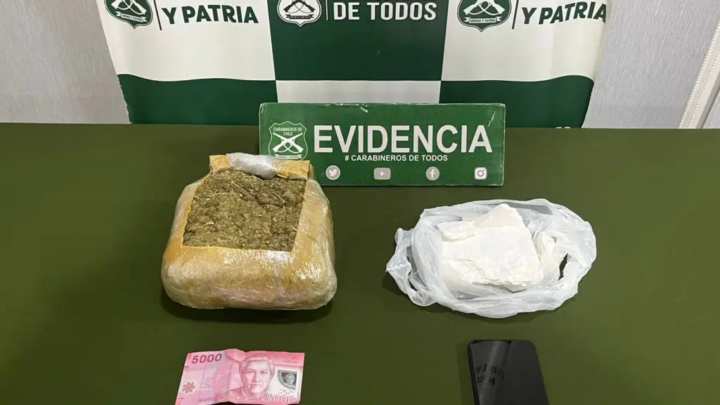 Droga incautada por personal especializado del O.S.7 Los Ángeles, Cedida