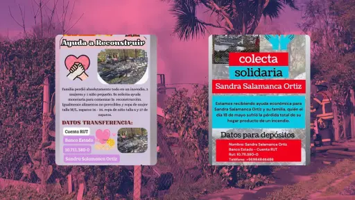 Campaña solidaria busca ayudar a familia que perdió su casa tras incendio en sector San José