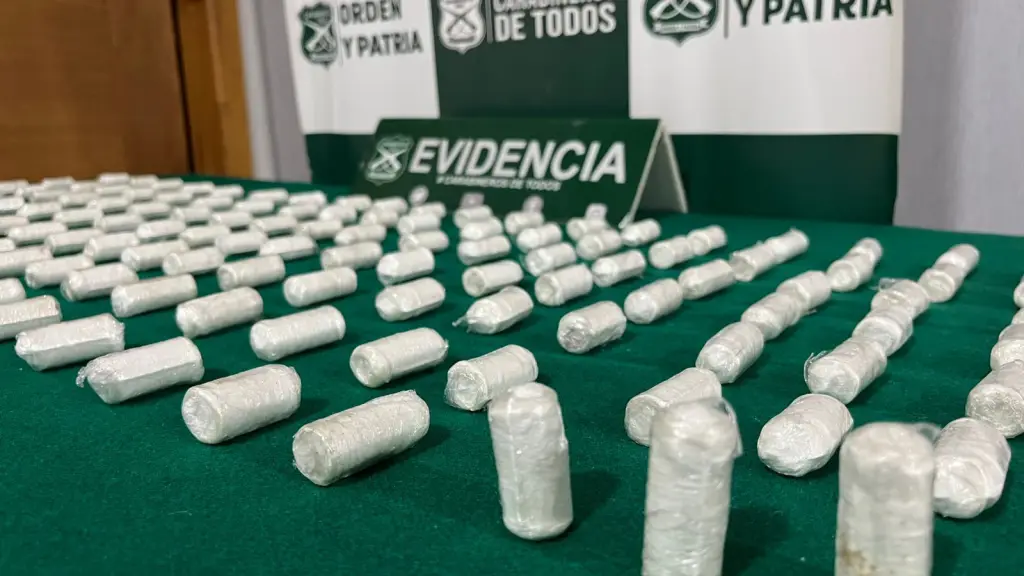 Personal especializado del O.S.7 incautó 134 ovoides de clorhidrato de cocaína., Cedida