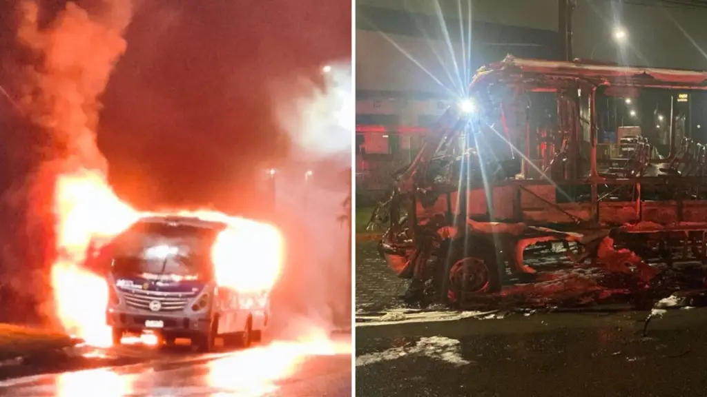 Ataque incendiario deja taxibus completamente calcinado en Talcahuano, La Tribuna